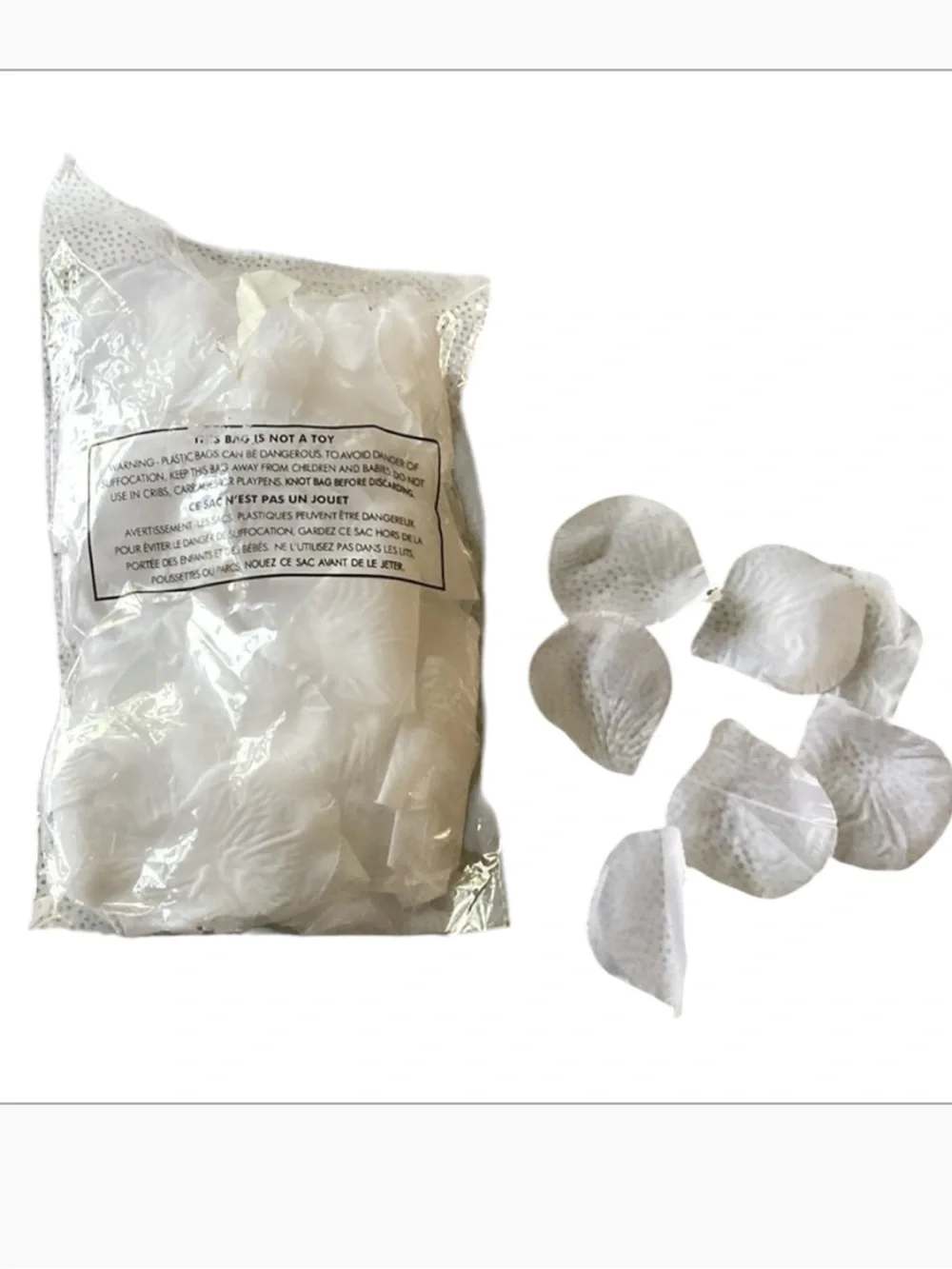 White rose petals silk 1 pack  used details accessories
